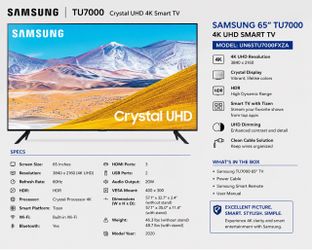 Samsung 65" 4K UHD Smart TV - Good Condition - $250