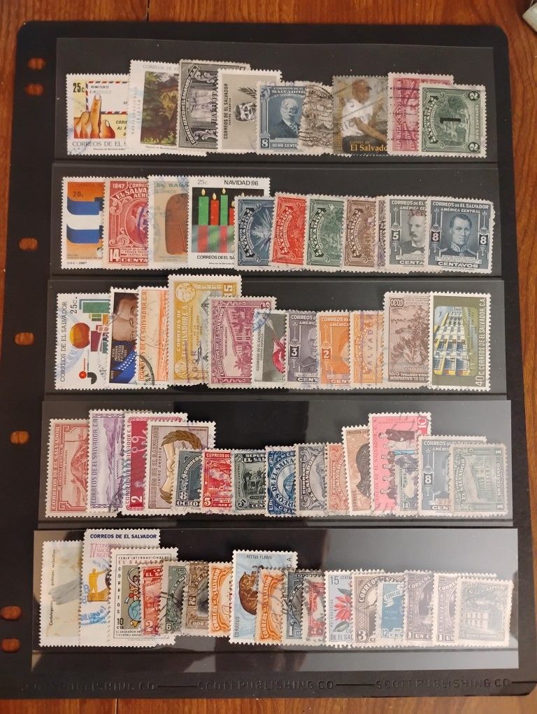 El Salvador El Salvadorian Vintage Old Stamps