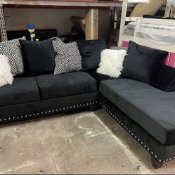 Black Velvet Sectional 