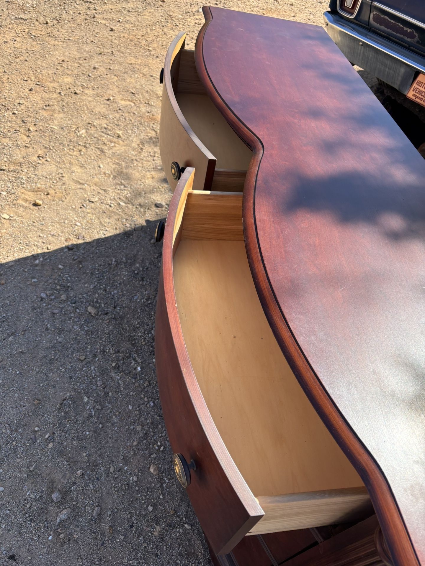 Beautiful Bamboo Wood Dresser And Mirror