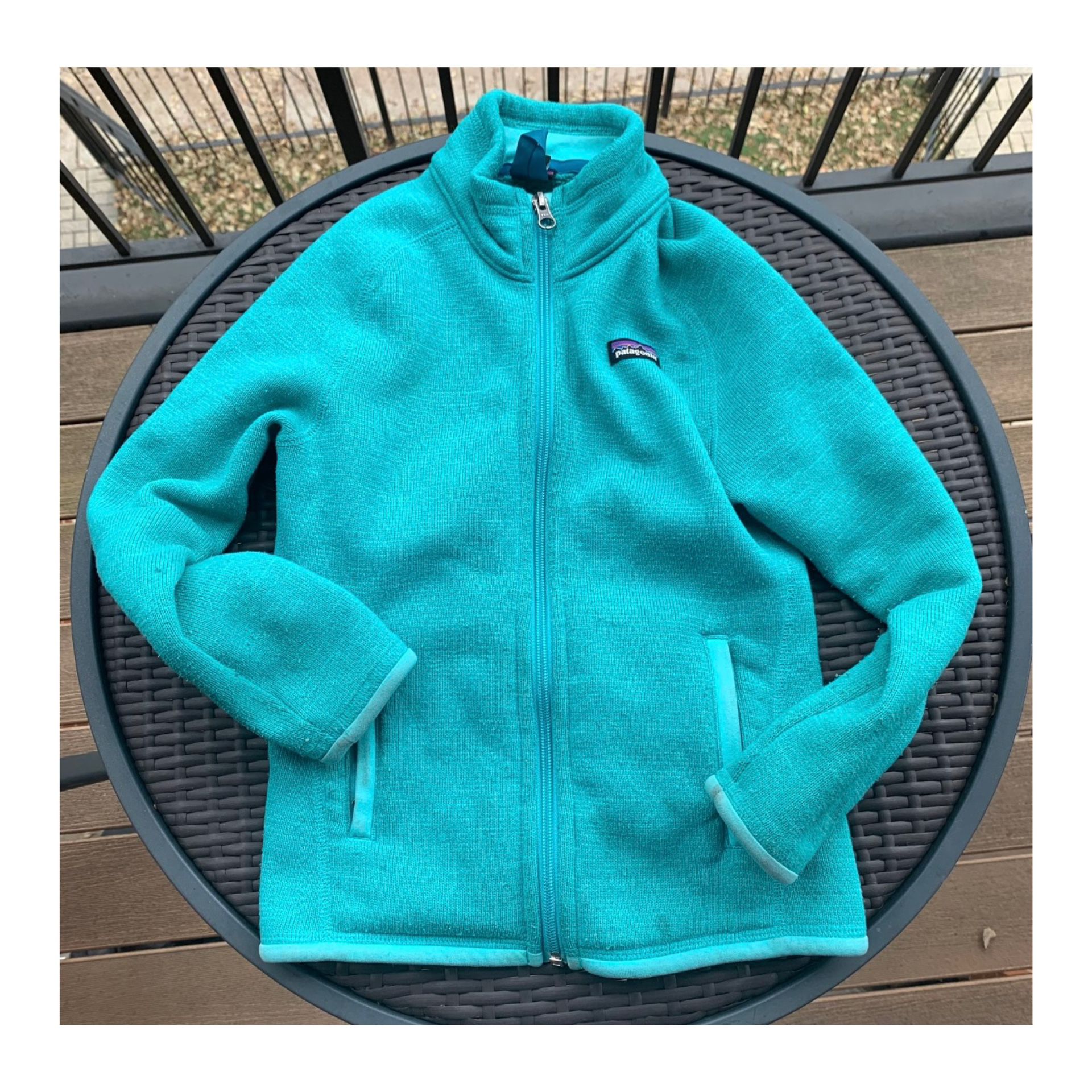 Patagonia Teal Zip Up Jacket Size Small 7-8 Girls
