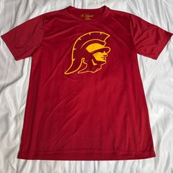Men's Trojan Apparel Red Yellow Short Sleeve Tee L