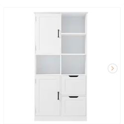 Flynama 16 in. W x 31 in. D x 62 in. H White Linen Cabinet