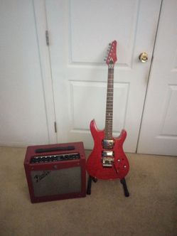 ACE HK CUSTOM mint condition with Floyd rose guitar & Limited addition Fender Mustang 1 burgandy