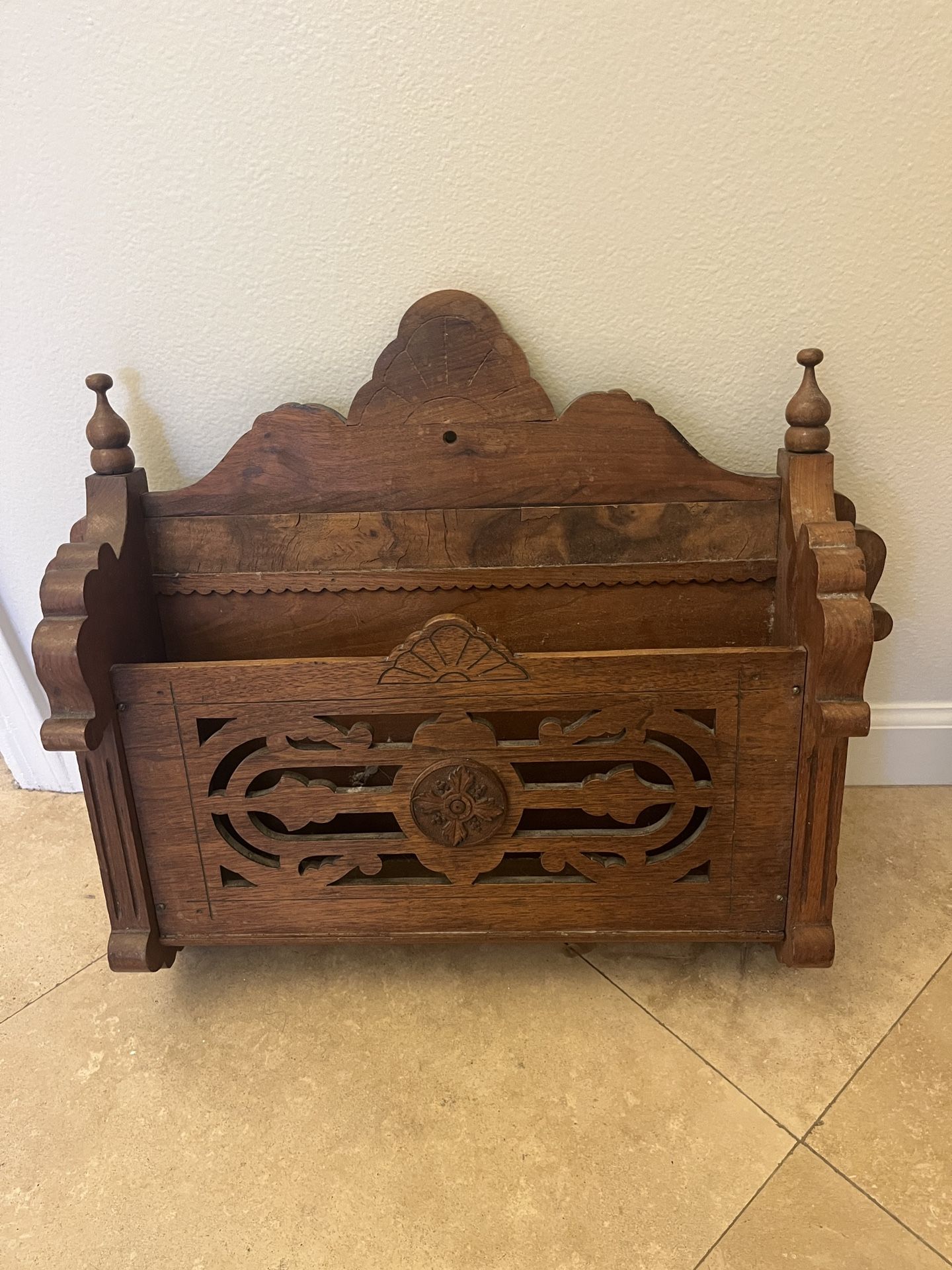 Antique Magazine Holder - Wall Mounted