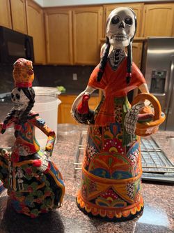 Day of the Dead Talavera Ceramic Figurines Set of 3