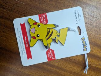 Hallmark Pokemon Pikachu Flat Metal Christmas Tree Ornament New Free Shipping