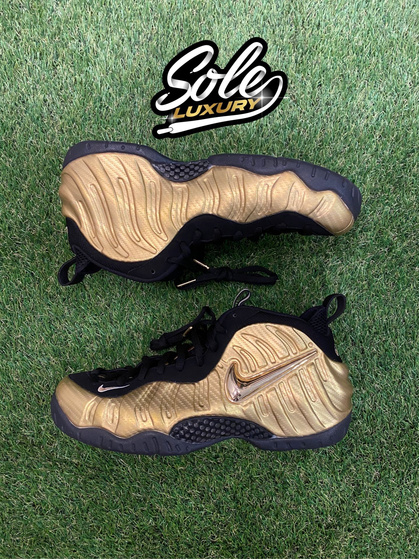 Metallic Gold Foamposites Women's shoes