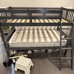 Storkcraft Caribou Twin-over-Twin Bunk Bed (Gray) - Excellent Condition! (Can Be 2 Single beds Also!)