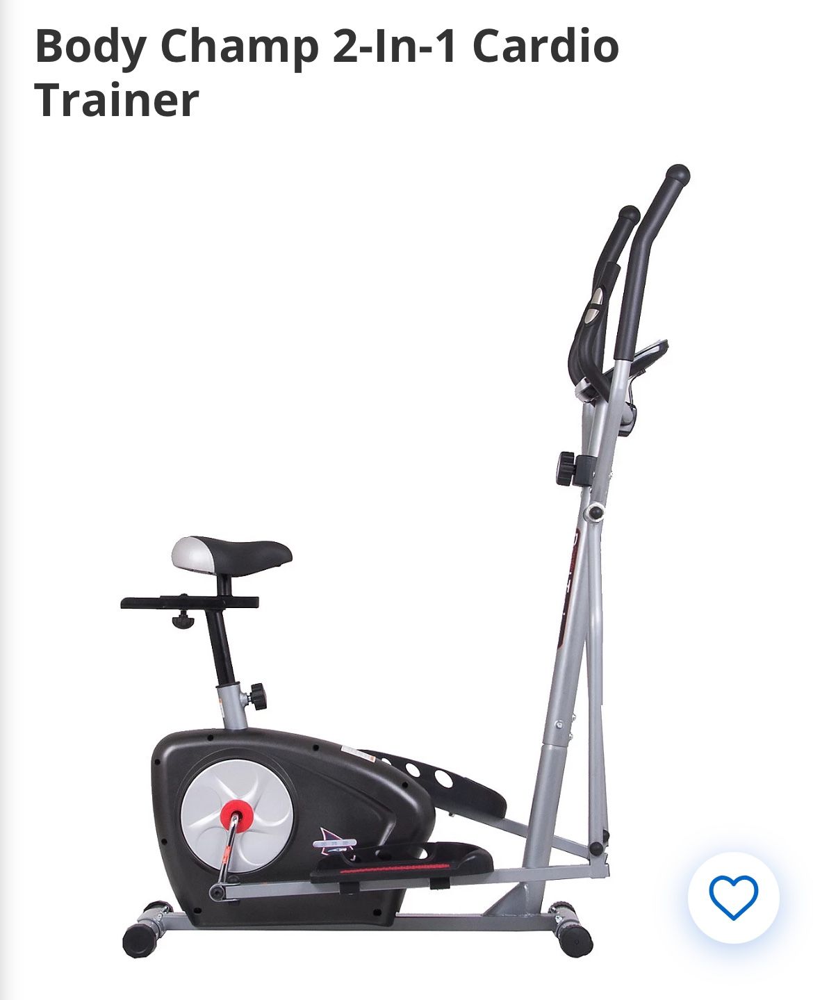 Stay Active Indoors With This Body Champ 2-In -1Cardio Trainer