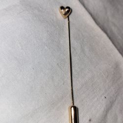 14k gold heart ladies stick pin