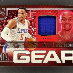 RUSSELL WESTBROOK 2024-25 PANINI SILHOUETTE NBA GEAR GAME WORN JERSEY PATCH 