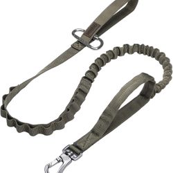 Tactical Bungee Dog Leash Quick Release Elastic Leads Rope with 2 Control Handle