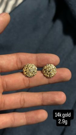 14k gold nugget earrings