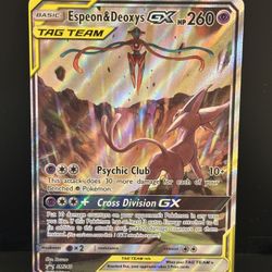 Pokemon Espeon & Deoxys GX Promo SM240 Tag Team Alt Art