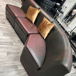 4 Piece Leather Sectional Couch.