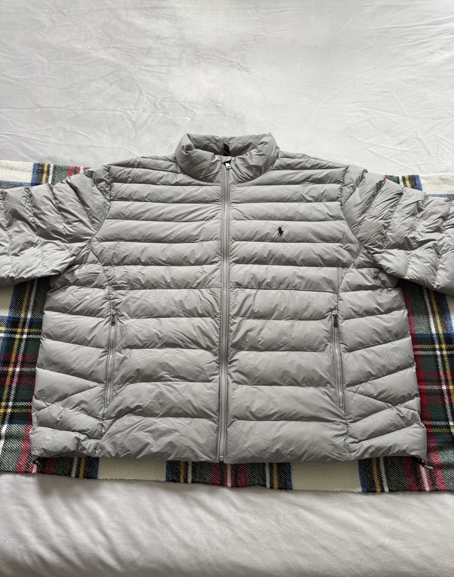 Polo Ralph Lauren Gray Puffer Jacket Men’s 2XB – Lightweight & Warm