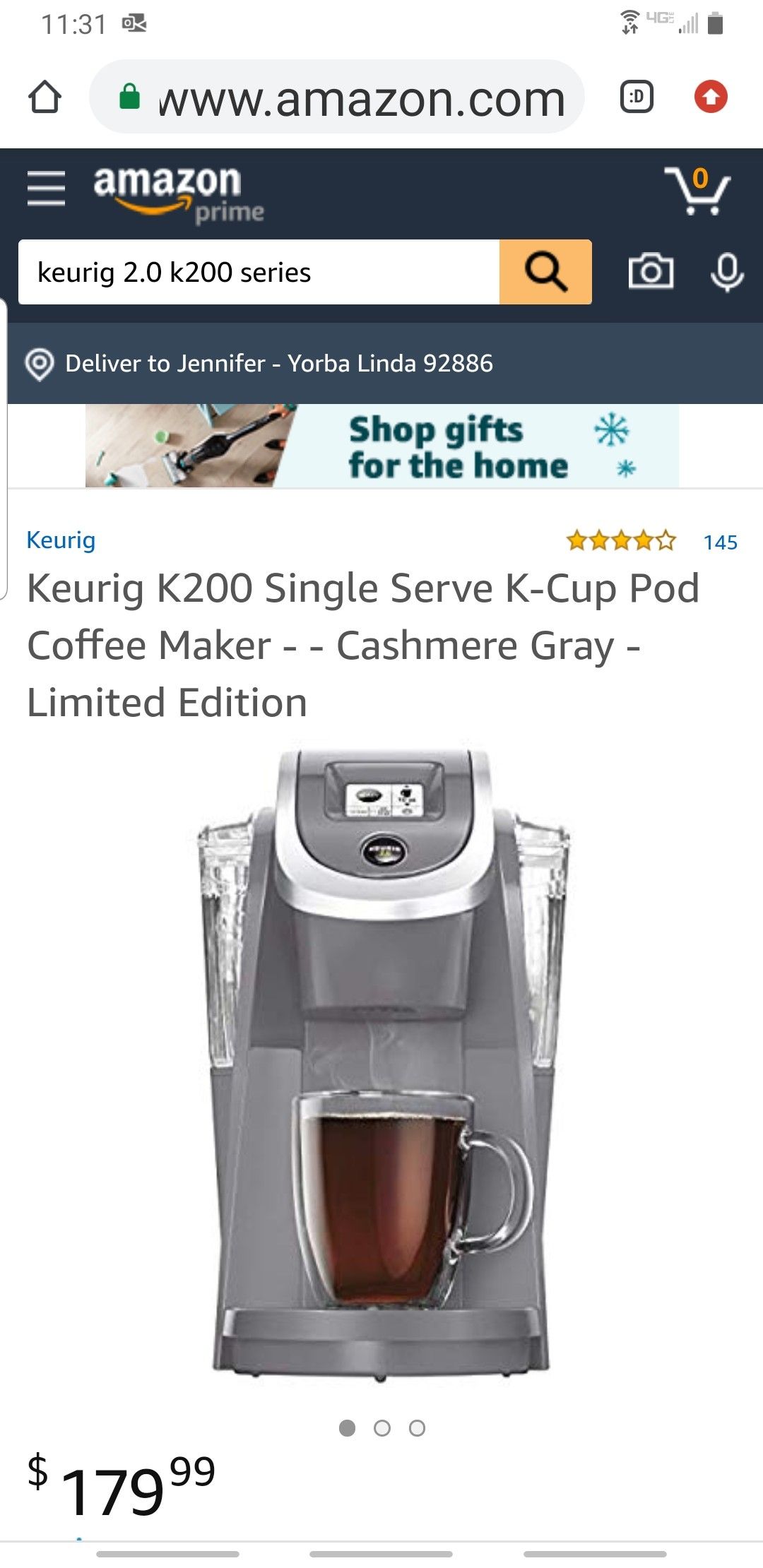 Keurig 2.0 K200 Plus cashmere