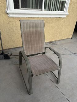 Outdoor Metal Sling Glider Chair W/ Mini Table
