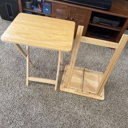 Wooden Snack Tables Lot Of (2)