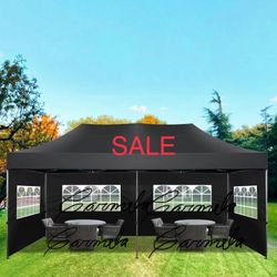 10x20 Pop up  Canopy with 6 sidewalls Commercial  Tent UPF 50+ All Weather Waterproof Outdoor Wedding Party Tents Canopy Gazebo