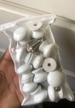 White wood knobs