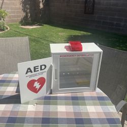 wall surface AED cabinet with clear window and alarm 