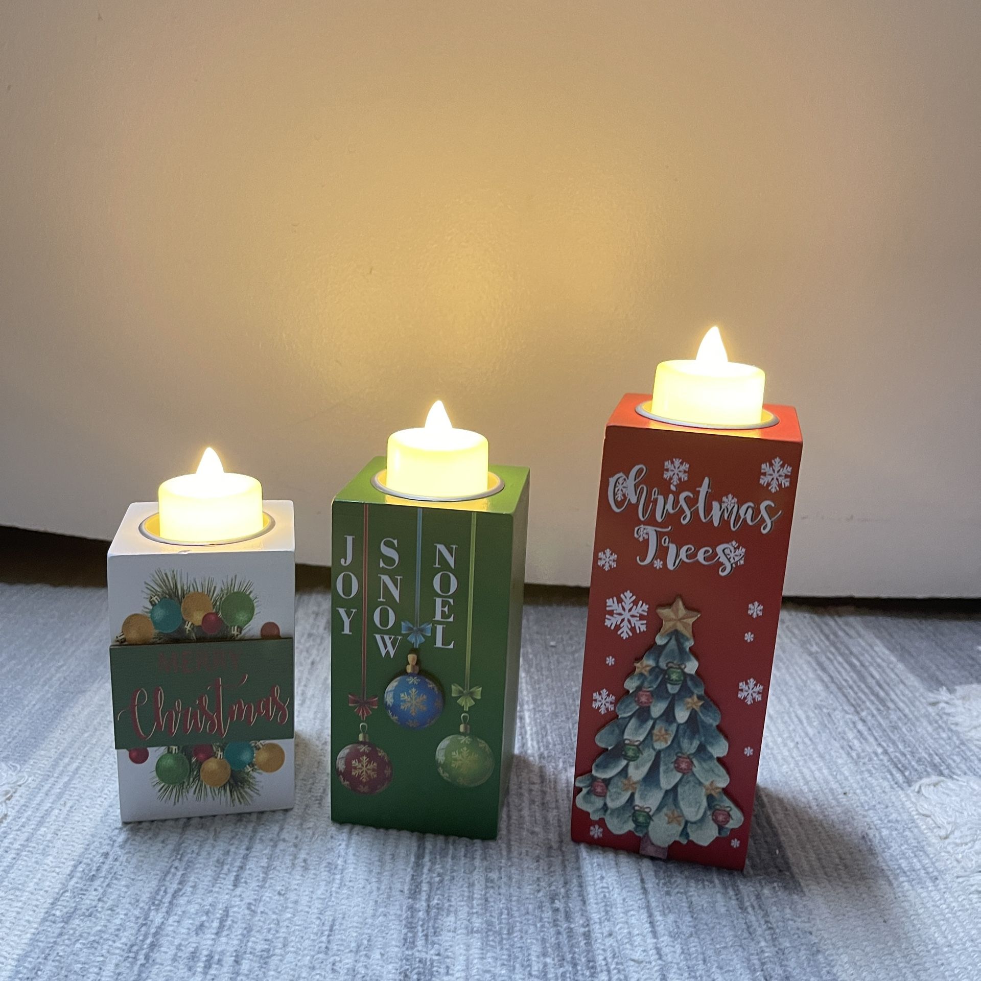 Christmas Candles Set β Table Top Christmas Decorations