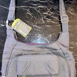 Travelon Anti‑Theft Crossbody Bag & RFID Wallet Set – Gray