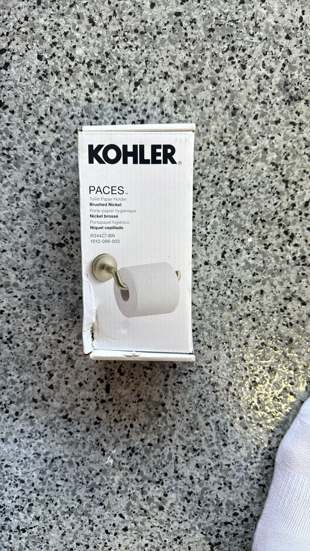 KOHLER Desette Vibrant Brushed Nickel Wall Mount Single Post Toilet Paper