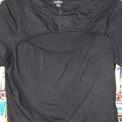 Black top with cut out chest area