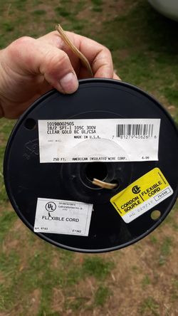 250 ft roll of speaker wire 18/2 spt-1 105c. 300v