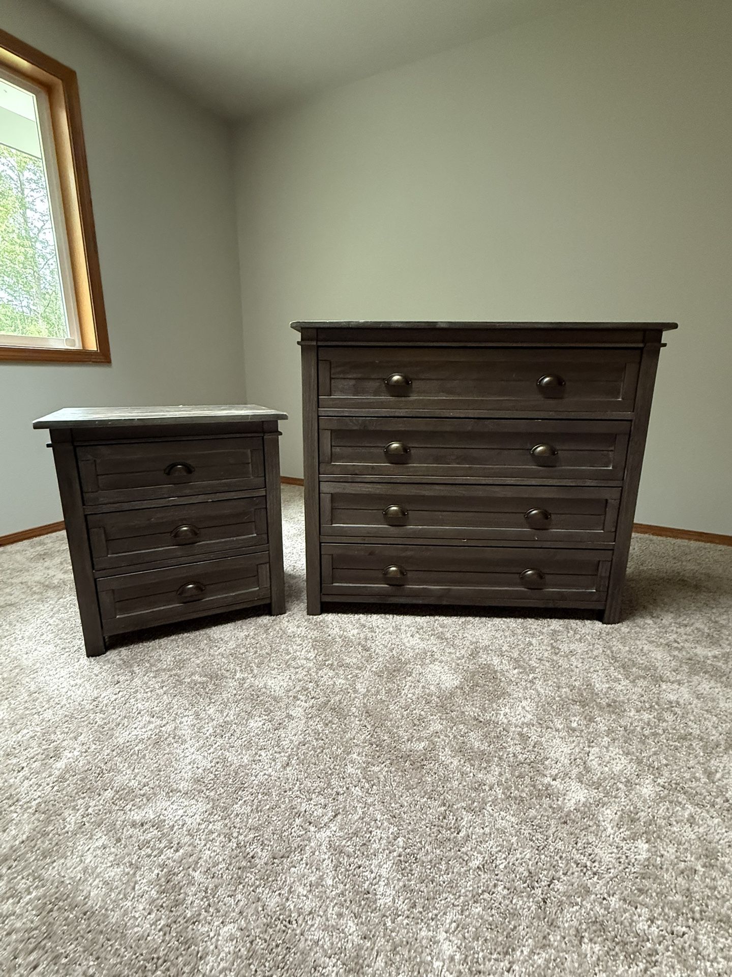 Brown Dresser and Night Stand