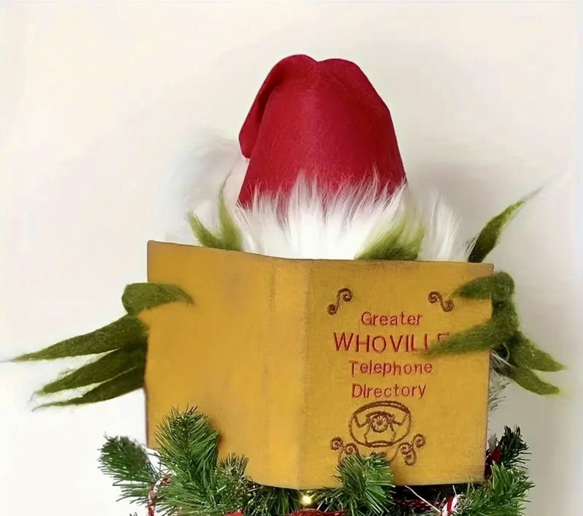 Grinch Christmas Tree Topper Decor Whoville Suess