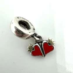 925 Sterling Silver 14K Gold Pandora Love Dangle Charm - 2.2G