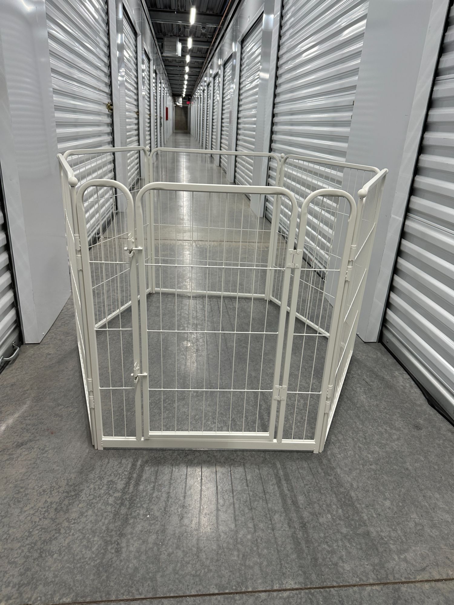FXW Adjustable HomePlus Indoor Dog PlayPen 6 Panels 32" White High Metal Door Collapsible