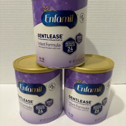 Enfamil Gentlease 3 lot 12 Oz