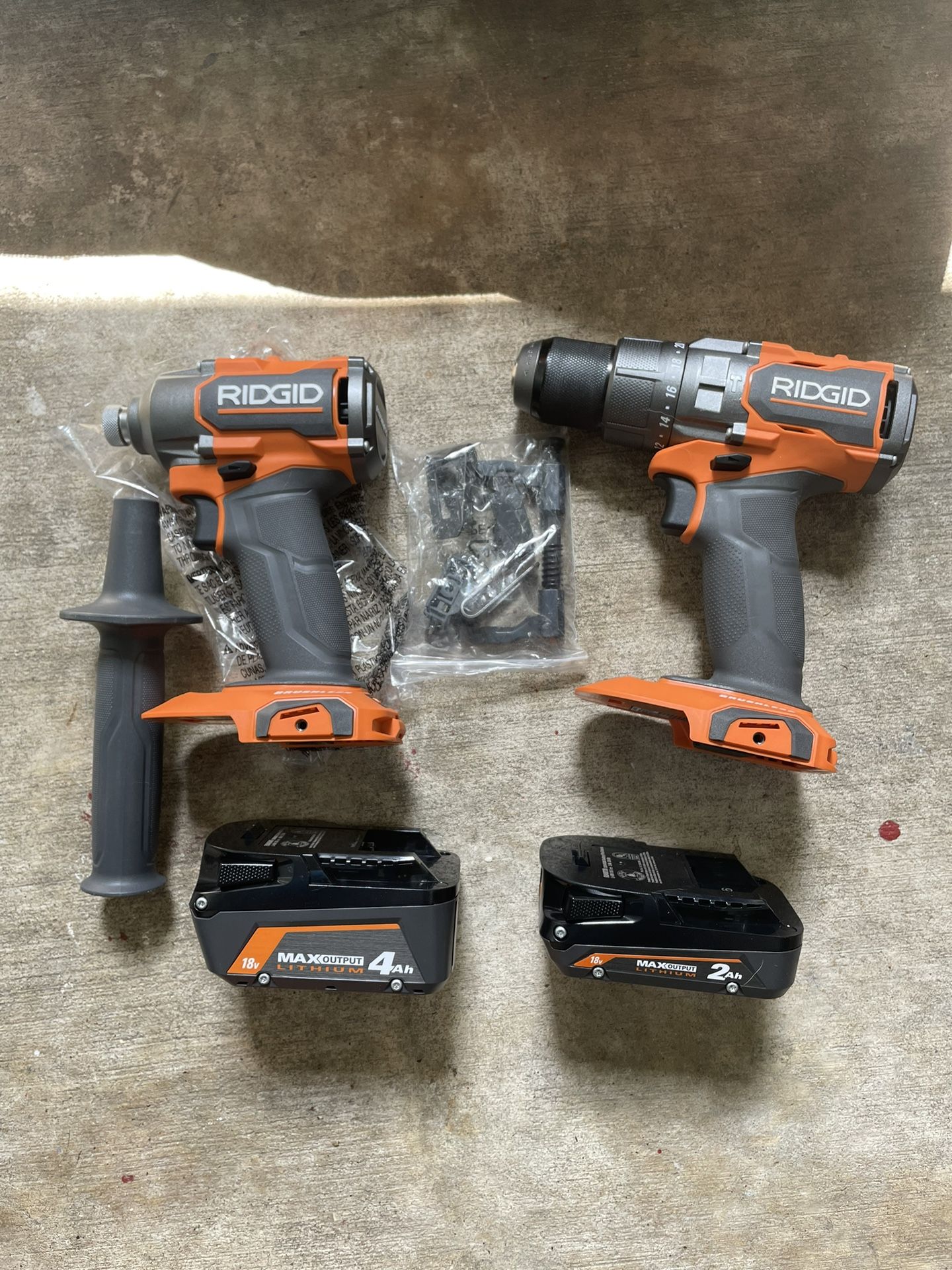 RIDGID 18V Brushless Cordless 2-Tool Combo Kit with Hammer Drill, Impact Driver, (2) Batteries, Char