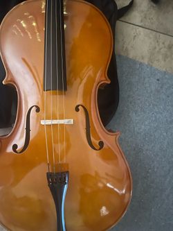 Cello professional, lightweight, golden brown comes with bow