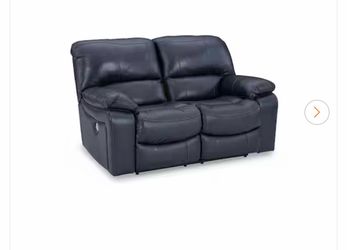 Leesworth 65 in. Solid Leather Match 2- Seater Powe