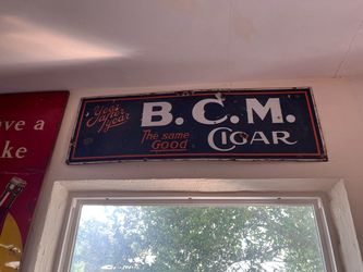 B.C.M. Cigar Vintage Porcelain Enamel Sign