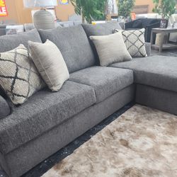 Highend gray fabric sectional