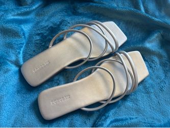 Silver strappy sandals