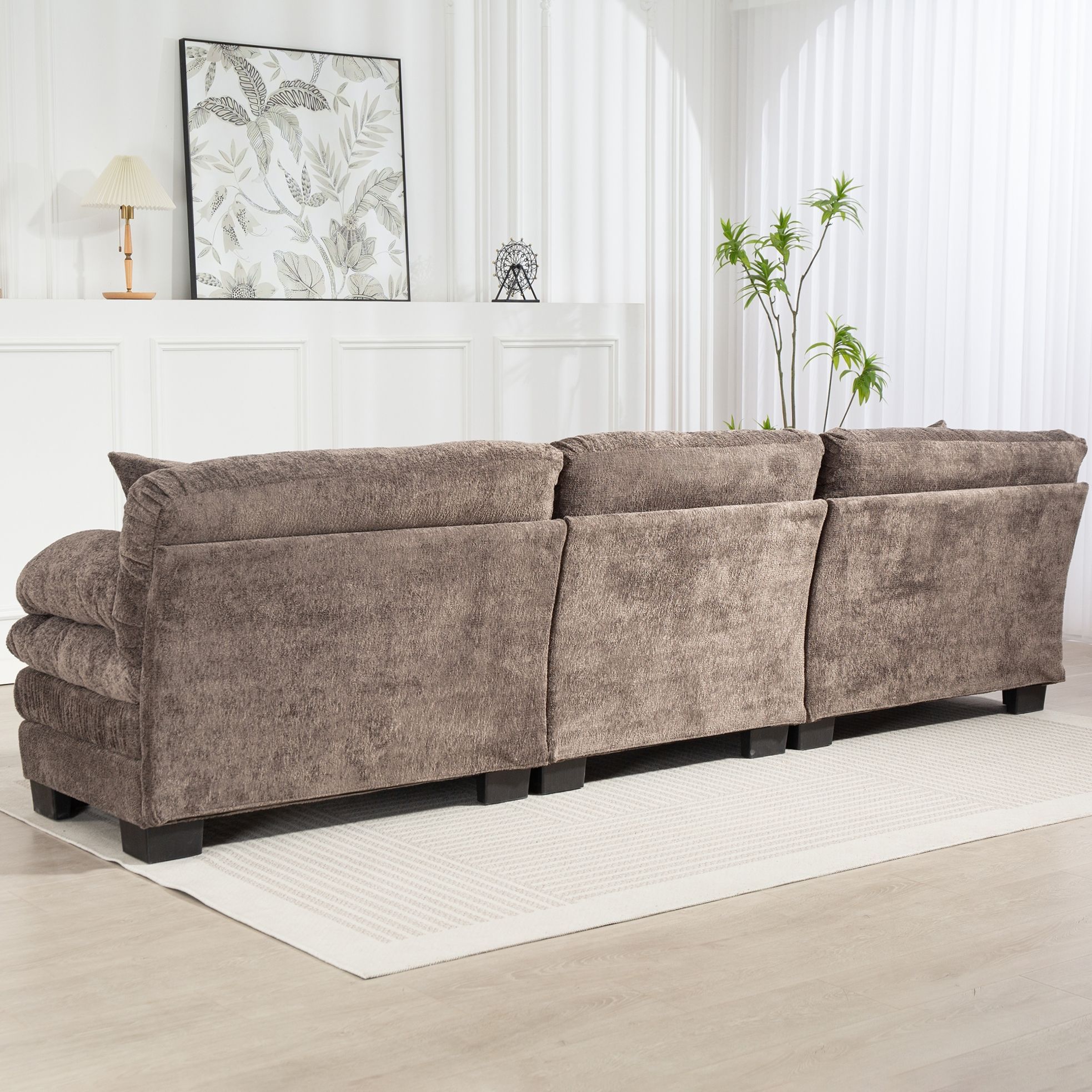 L Shaped Modular Sectional Sofa with Deep Seating Reversible