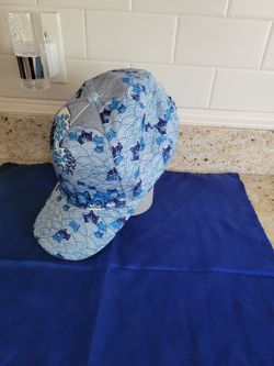 Hat w/ Blue Wave, Cat Themed Hat (adjustable)