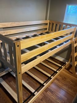 Twin Bunk Bed Frame Natural Wood