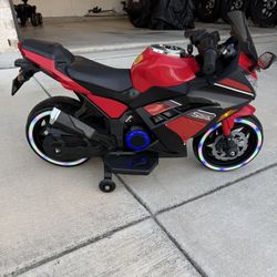 Kids Ride On Motorcycle LED Wheels 12v