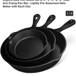 Legend Cast Iron Skillet Set of 3