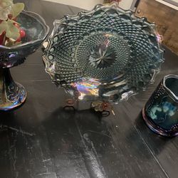 Blue. Carnival Glass