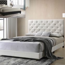 Brand New White Queen Size Leather Bed Frame With New Mattress/Fast Delivery